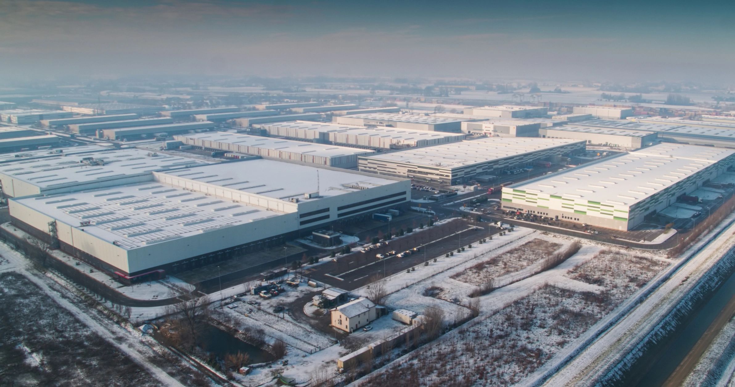 Large commercial facility viewed from above
