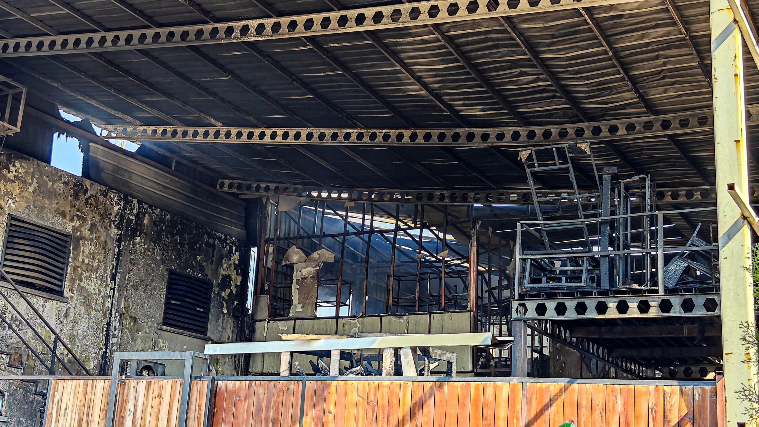 Damaged structure representing wildlife damage and the need for professional service